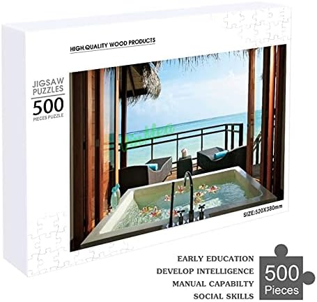 1000 парчиња сложувалка за загатки Лукс Малдиви вода бунгалов спа бања остров Забава загатка едукативна играчка игра играчки подарок за возрасни