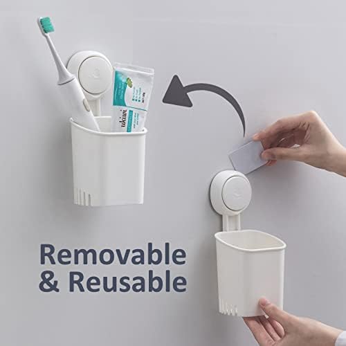 Додатоци за бања Постаја 3 - држач за сапун за држач за туширање и заби, монтиран - без вежба со вакуумска чаша за вшмукување за кујна