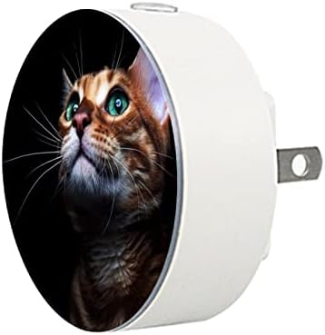 2 приклучок за приклучок за пакување LED ноќно светло светло светло слатко мачко маче маче со сензор за самракот до гума за