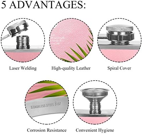 Колба за Колкови За Алкохол Од Нерѓосувачки Челик Отпорна на Истекување со Инка 7,7 мл Кожна Покривка Одлична Идеја За Подарок Колба-Палмето