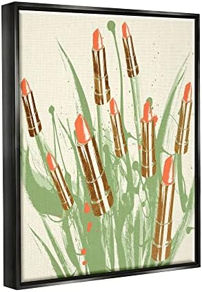 Stuple industries glam кармин апстрактна ботаника лебдат врамени wallидни уметности, дизајн од lil 'rue