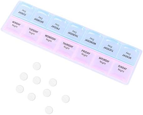Doitool 2 парчиња 14-мрежи неделно складирање на пилули за складирање на пилули 2 реда кутија за лекови