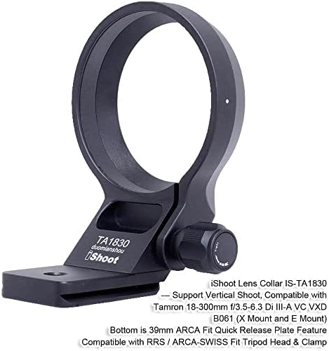 Ishoot Tripod Mount Ring Lens Lens Компатибилен со Tamron 18-300mm f/3.5-6.3 DI III-A VC VXD B061, држач за држач за поддршка на леќи, дното