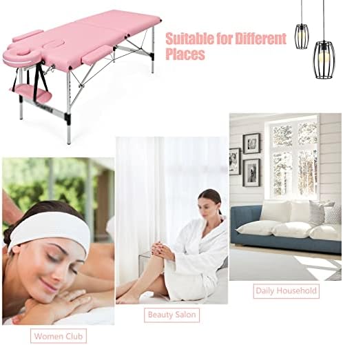 Sawqf 84 L Преносна маса за масажа прилагодлив салон спа кревет w/носење розова лулка
