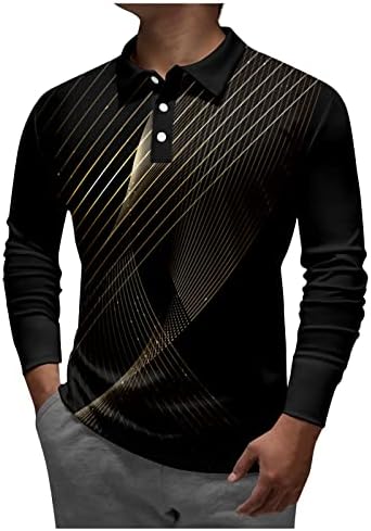 Плус кошули со големина Машки лаптол со долг ракав печатено обичен врвен лабав спортски лаптерска кошула