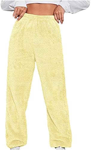 Ружијог Женски Панталони Обложени Со Шерпа 2022 Зимски Топол Згуснат Џогер Атлетски Спортски Панталони Нејасно Руно Пижами Долна Облека