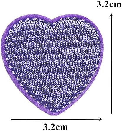 10 парчиња пурпурни срца везови за ткаенини шијат железо на закрпи значки за облека за налепница занаетчиска декорација