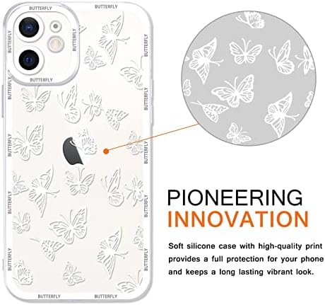 Јоеџ 2 Пакет Симпатична Јасна печатење За apple iPhone 11 6.1 Инчен Телефон Случај, Пеперутка Шема Transpетски Транспарентни Случаи Мека
