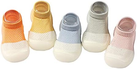 Унисекс бебешки кат чевли први пешаци бебе девојче момче мека гума ѓон деца памук чорап чевли плетени чизми против дете