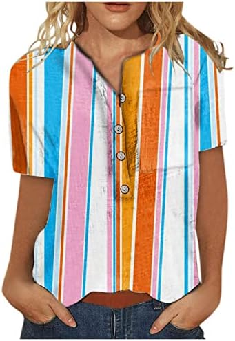 Енху есенска летна блуза маичка за тинејџерски девојки краток ракав 2023 облека трендовски екипаж копче надолу до бранч мета d4 d4
