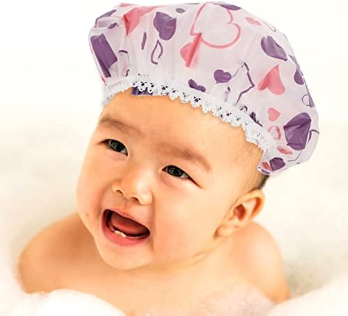 Healvian туш капа за туширање капачиња за чистење жени 6 парчиња деца туш капачиња еластични капачиња за коса за бања за спа салон за коса дома