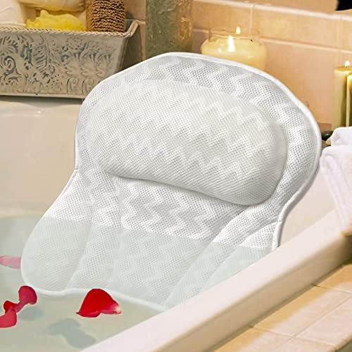Перница за бања луксузна перница од када, ергономски перници за бања за поддржувач на вратот и грб, поддршка за перница за када 4D воздушна мрежа