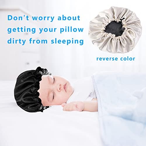 Бебешка сатенска Хауба, Капа За Спиење Со Двослојна Реверзибилна Прилагодлива Свила