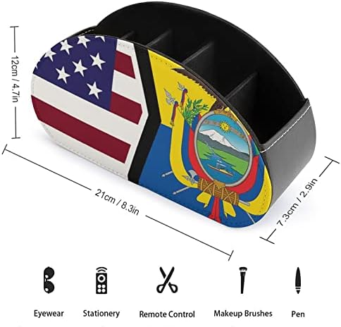 Американско И Еквадорско Знаме Држач За Далечински Управувач Складирање Мултифункционален Десктоп Организатор со 5 Прегради