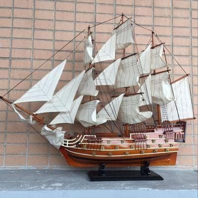 Поголеми 85 см дрвени победи занаетчиски занаети едрење брод медитерански едриличар модел наутички чист рачен декорација дома декор