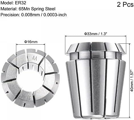 Uxcell ER32 Spring Collet, 6mm Chuck за CNC Machine Machine Lathe Milling 2 парчиња
