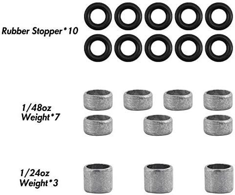 Д -р Фиш 20 пакет со тежина на олово за плови, 10 олово тегови 10 гумен затка, додатоци за риболов плови за балса дрво плови предвремени на