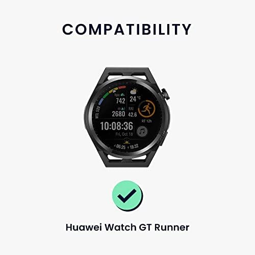 KWMobile Watch Bands компатибилни со Huawei Watch GT Runner - Сет на ленти од 2 замена силиконски опсег - црна/сива/црвена/црна