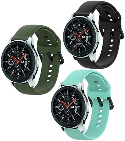 HJYUAN 3 PACK WATCH WATH BANDS компатибилни со Samsung Galaxy Watch 46mm, Galaxy Watch 3 45mm, Gear S3 Frontier Classic Watch - 22