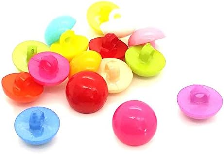 Xucus 1000pcs 10mm/11,5 mm/12.5 mm Round Shank Mix Colors Colors пластични копчиња DIY занаети за деца Додатоци за облека 8 бои -