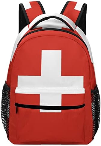 Швајцарија Знаме Детски Ранец Печатени Раменици Торба За Книги Патување На Отворено За Мажи Жени