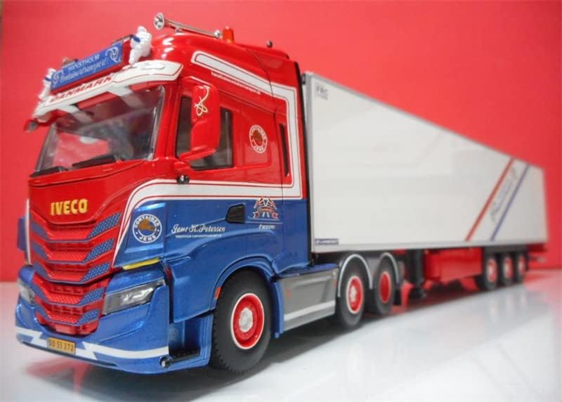 Floz for WSI за iVeco S-Way како High 6x2 Twin Steer Reefer Trailer-3 оска за транспорт на контејнери Ханстолм 1:50 Diecast Truck Pre-изграден модел