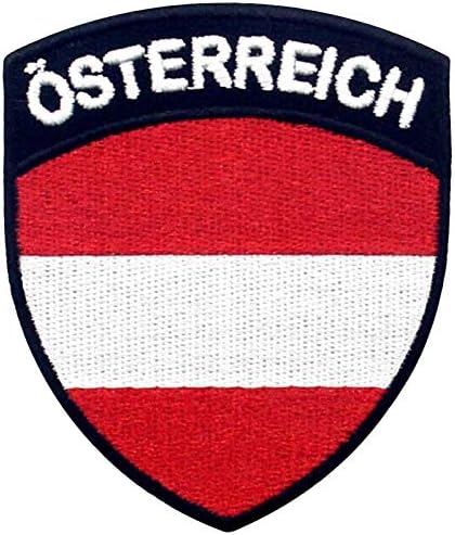 Embtao Austria Flag Shield Patch извезена Национална морална апликација железо на шиење на австриски амблем