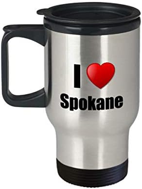 Spokane Travel кригла Изолирана Јас сакам градски lубовник гордост Смешна подарок идеја за новини чај кафе чај 14oz патнички не'рѓосувачки