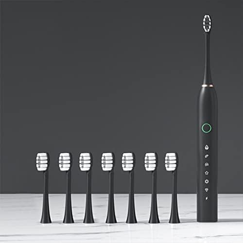 Електрична четка за заби од Jiajo со 8 глави за замена и кабел за полнење IPX7 водоотпорна електрична четка за заби со глави на четки,