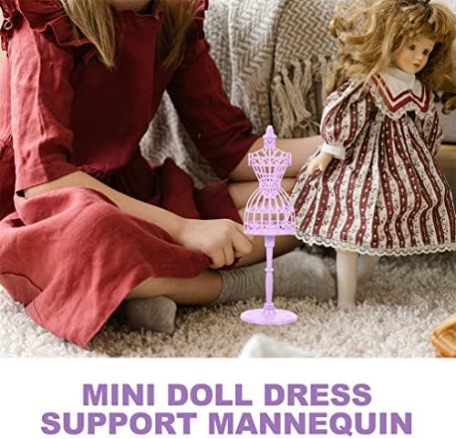 Запостави облека за кукли манекенски модел 10 парчиња фустан за кукли со кукли облека, приказ на пластика манекен дисплеј поддршка мини облека