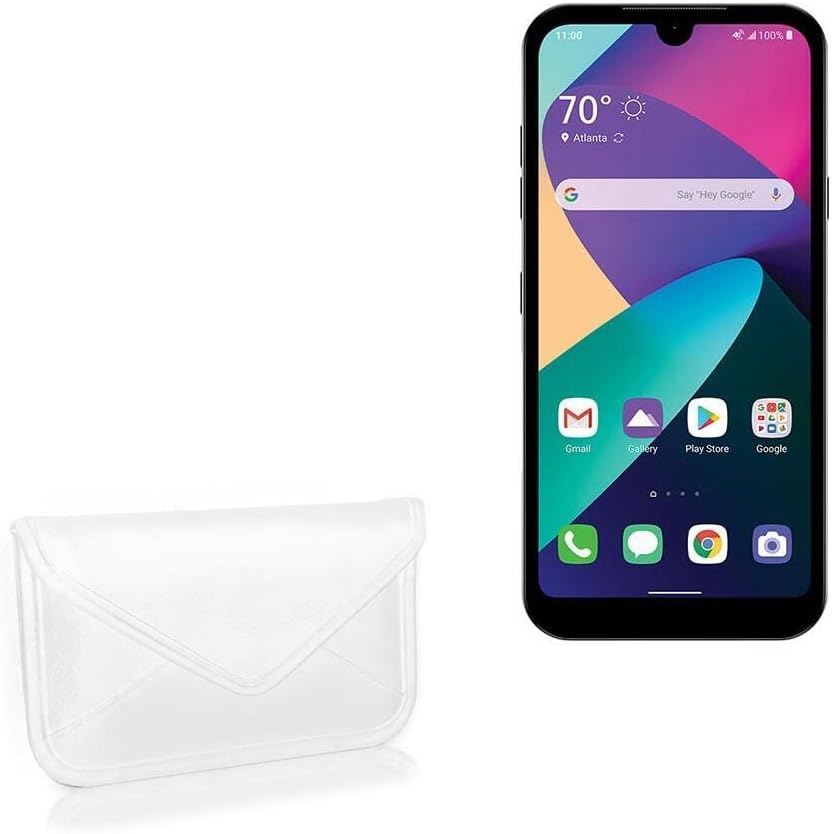 Boxwave Case for LG Phoenix 5 - Елита кожна торбичка за месинџер, синтетичка кожна покривка на куќиште Дизајн на пликови за LG Phoenix 5 -
