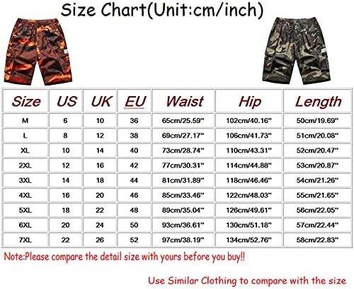 IYYVV шорцеви за мажи со голема големина со големи димензии со повеќе џебови за печатење на камо, лабава лесна модна комбинација