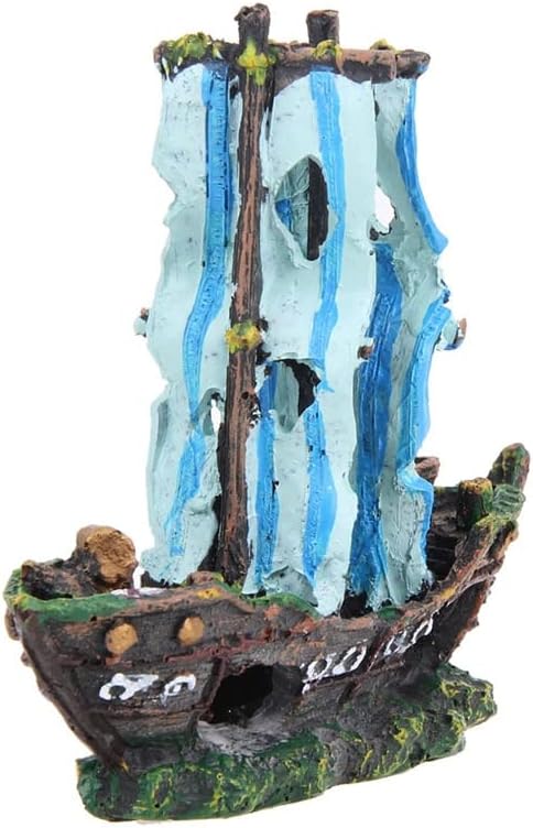 Бродолом за бродоломки за бродоломки со бродови, аквариум накит водна накит, пиратски брод уништувач риба резервоар декорација риба куќа