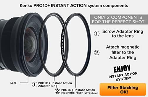Kenko 400654 додаток за филтрирање, Pro1d+ Адаптер за инстант акција, 3,0 инчи, за филтри за серии за инстант акција, црно