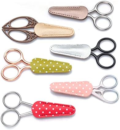 Ножици на Јутонер 6 парчиња покриваат безбедност синтетички кожни обвивки за ножици за заштита на косата за сечење ножици за шиење ножици,