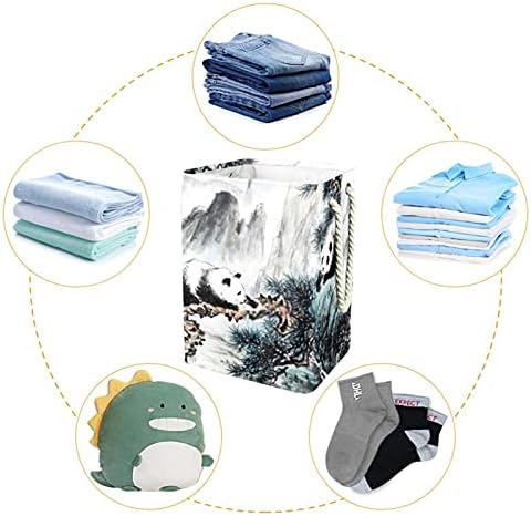 Панда Кина корпа за перење алишта што може да се сруши правоаголен организатор за попречување за унисекс возрасни, тинејџери,