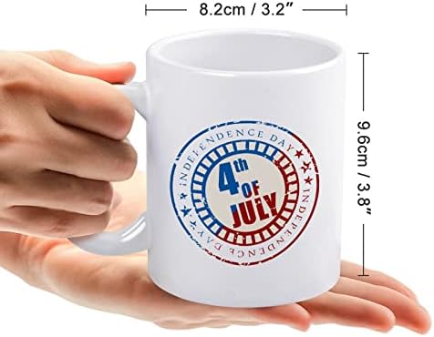 4 јули Ден На Независноста Печатење Кригла Кафе Тамблер Керамички Чај Чаша Смешни Подарок Со Логото Дизајн За Канцеларија Дома Жени Мажи - 11 Мл Бела