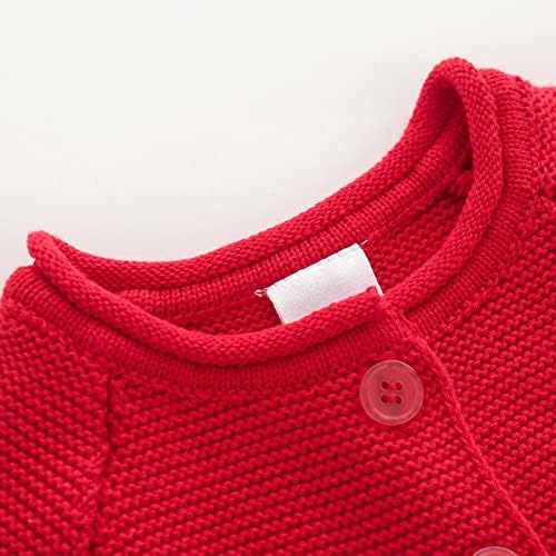 Џемпер за девојчиња за деца со долг ракав Отворено предно копче надолу плетено кардиган детска облека 1-6 години