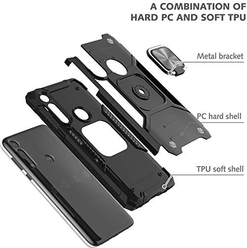 Ymhxcy Moto G Power Case, Motorola G Power Case со HD заштитник на екранот, случаи на оклоп од оклоп со ротирачки држач за не-лизгање хибриден