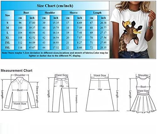 Женски плус големина врвови маица летен краток ракав слатки графички лабави маици врвови лесни маички за вежбање жени жени