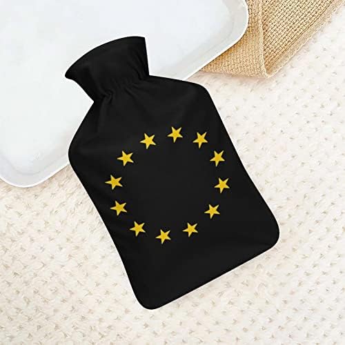 Шише со топла вода со знаме на ЕУ ЕУ со мека кадифен капаче топла гумена вода торба за вбризгување 1000 мл
