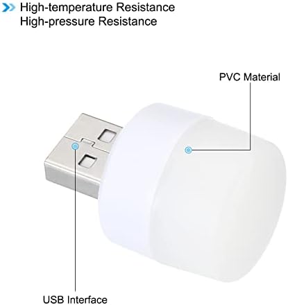 Patikil USB ноќни светла, 5 парчиња преносни приклучоци MINI LED сијалица со 35 см машко до женски флексибилен кабел за гускање