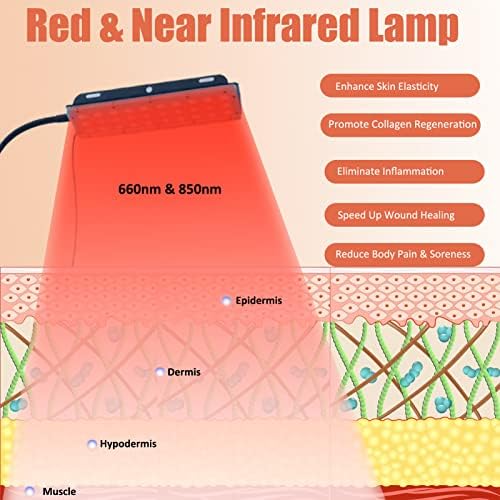 Инфрацрвена ламба за терапија со црвена светлина со уреди за црвена светлина прилагодлив на висината на штандот со тајмер 660nm 850nm