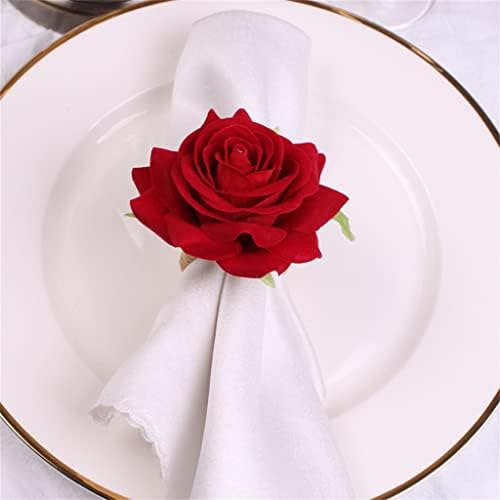 Ганфанрен Исклучителна свадба роза цветна салфетка прстен салфетка прстен цветна уста крпа прстен салфетка тока