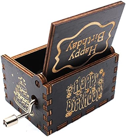 Укебобо дрвена музика кутија- Среќен роденденски музички кутија, подароци за 16-ти роденден, 16 години украси за роденденска