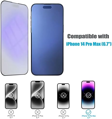 SOOPUR [2 Пакет Мат Анти-Сина Светлина Заштитник На Екранот за iPhone 14 Pro Max, Анти-Отсјај Сино - Светло Блокирање Заштита На Очите Калено