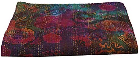 Постелнини со постелнина јорчани индиски канта постелнини хипи реверзибилно рачно изработено памучно фрлање ќебето боемска вратоврска