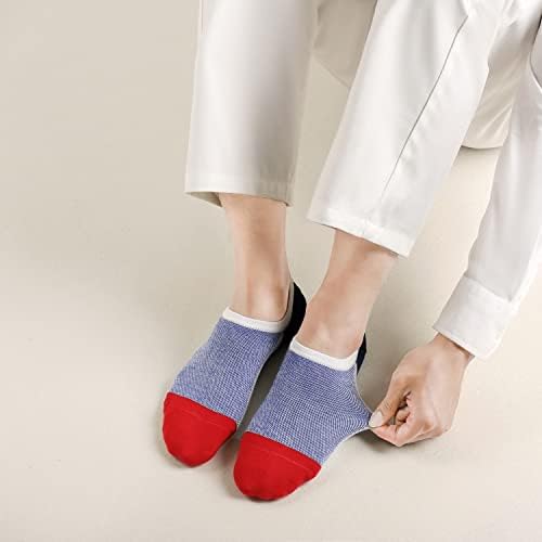 Моти&засилувач; Zconia Нема Шоу Чорап Ниско Намалување На Глуждот Кратки Чорапи За Мажи/Жени Основни Обични Анти-лизгачки Памучни Чорапи