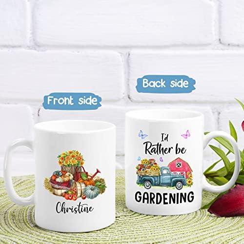Подарок за градинар - Прилагодено име Би сакал да бидам градинарска кригла кафе - Персонализирана градинарска керамичка чаша подарок