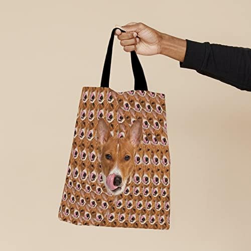 Гуглили куче labradoodle платно торба торба чанта за миленичиња животни лица кои се наоѓаат повторно во употреба на рамо за рамо за работа за шопинг училиште